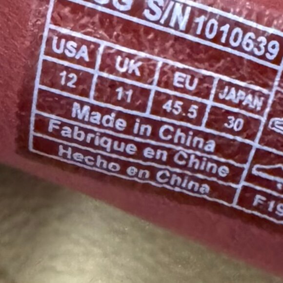 Mens - Uggs Red Suede Loafers - Size 12 - Picture 2 of 4